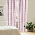 thumbnail image 2 of Ambesonne Checkered Curtains, Romantic, Pair of 28"x95", Pale Pink White, 2 of 5