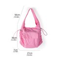 thumbnail image 3 of Bolso Cordón Casual Hobo Gran Capacidad Mujer Sólido Satchel Rosa, 3 of 8