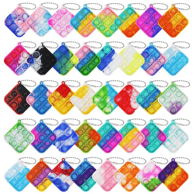 40 UNIDS Forma Llavero Pop It Kids Toys Easter Basket Stuffers Fidgets Packs Juguetes Sensoriales Stress Toys Party Fidget Pack Juguete de Regalo para Niñas Niño XianweiShao 8390615111973