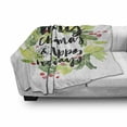 thumbnail image 3 of Christmas Soft Flannel Fleece Throw Blanket, New Year and Happy Holiday Rustic Design Wreath Berries Evergreen Image, Cozy Plush for Indoor and Outdoor Use, 50" x 60", White Green, by Ambesonne, 3 of 6