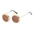 thumbnail image 2 of retro Steampunk, parasoles para exteriores, protección , anteojos circulares góticos , anteojos de bloqueo para mujeres y , marrón Sunnimix gafas de sol steampunk, 2 of 7