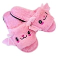thumbnail image 5 of FASHOFT Halloween Bat Animal Slippers for Boys Girls Soft Plush Cozy Open Toe Indoor Outdoor Fuzzy Slippers Halloween Gifts For Kids Pink One Size, 5 of 7
