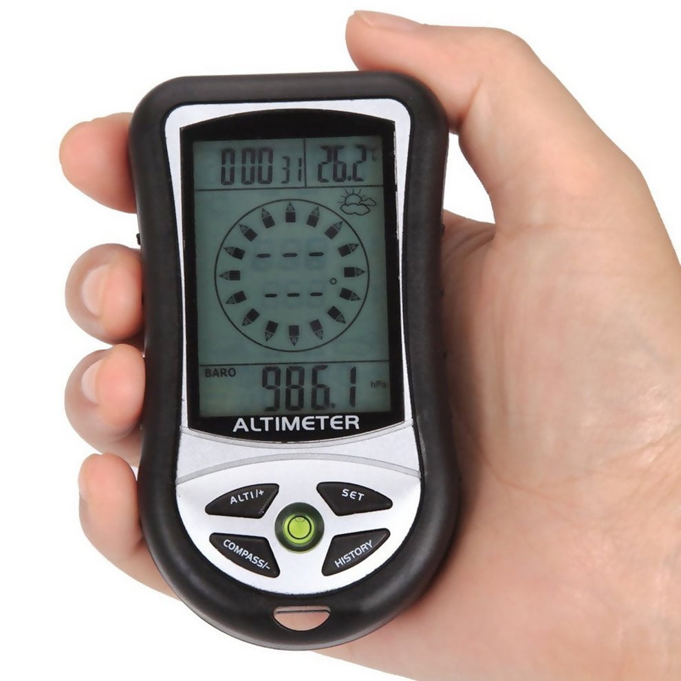 Hot 8 In 1 Digital LCD Compass Altimeter Barometer Thermo Temperature Clock Calendar for outdoor hiking fishing New by