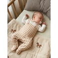 thumbnail image 4 of BemeyourBBs Preemie Newborn Girl Spring Summer Fall Winter Clothes 0 3 6 Months Footed Romper Plaid Fake Two-Piece Long Sleeve Doll Collar Footie Jumpsuit, 4 of 9