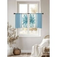 thumbnail image 3 of Eucalyptus Leaf Bottle Sheer Curtains 54 Inch Long 2 Panels, Watercolor Floral Plant Teal Stripes Light Filtering Rod Pocket Semi Sheer Curtains, Sheer Voile Drapes for Living Room Bedroom, 52"x54", 3 of 5
