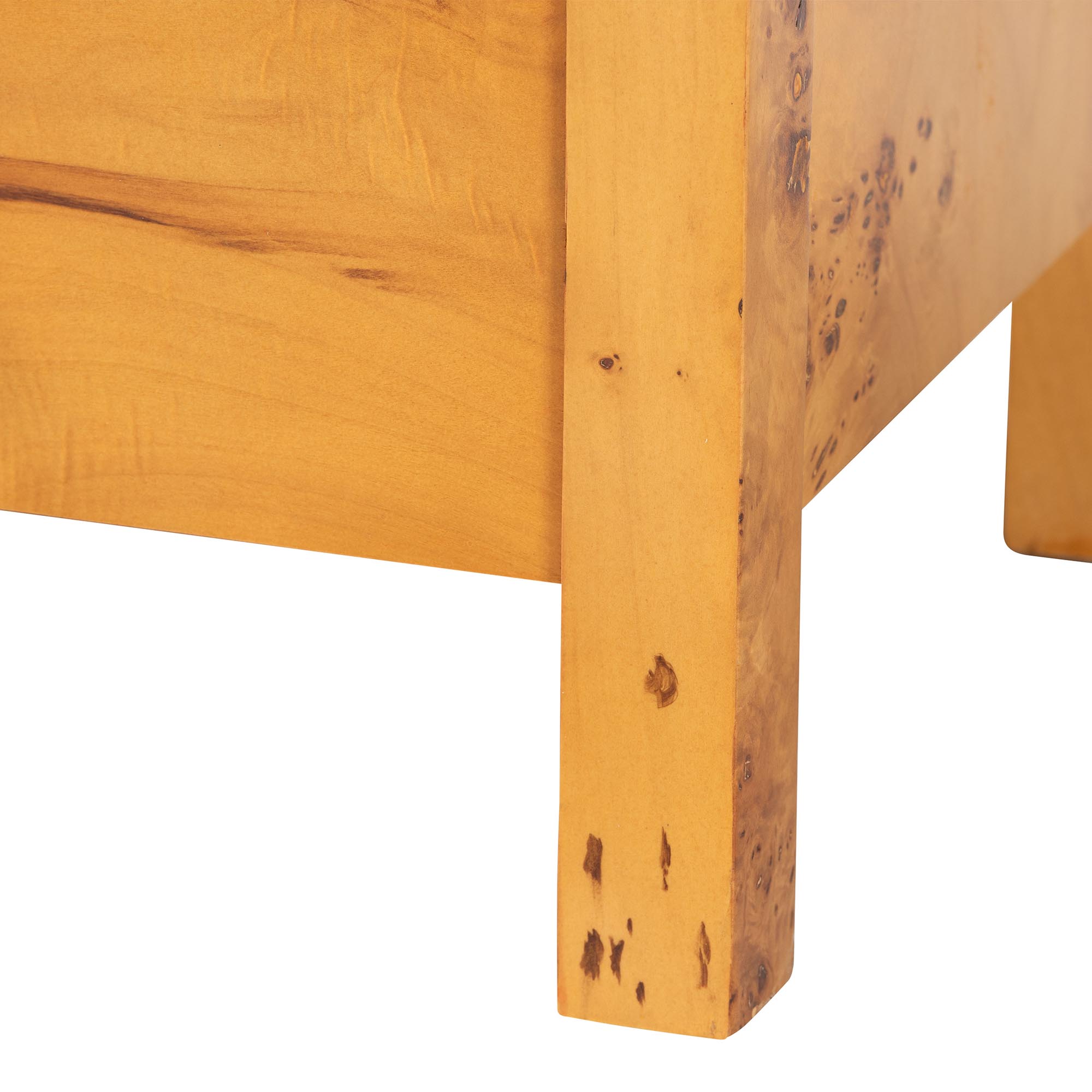 bali & pari Azmi Modern Nightstand, 2-Drawer, Light Mappa Burl