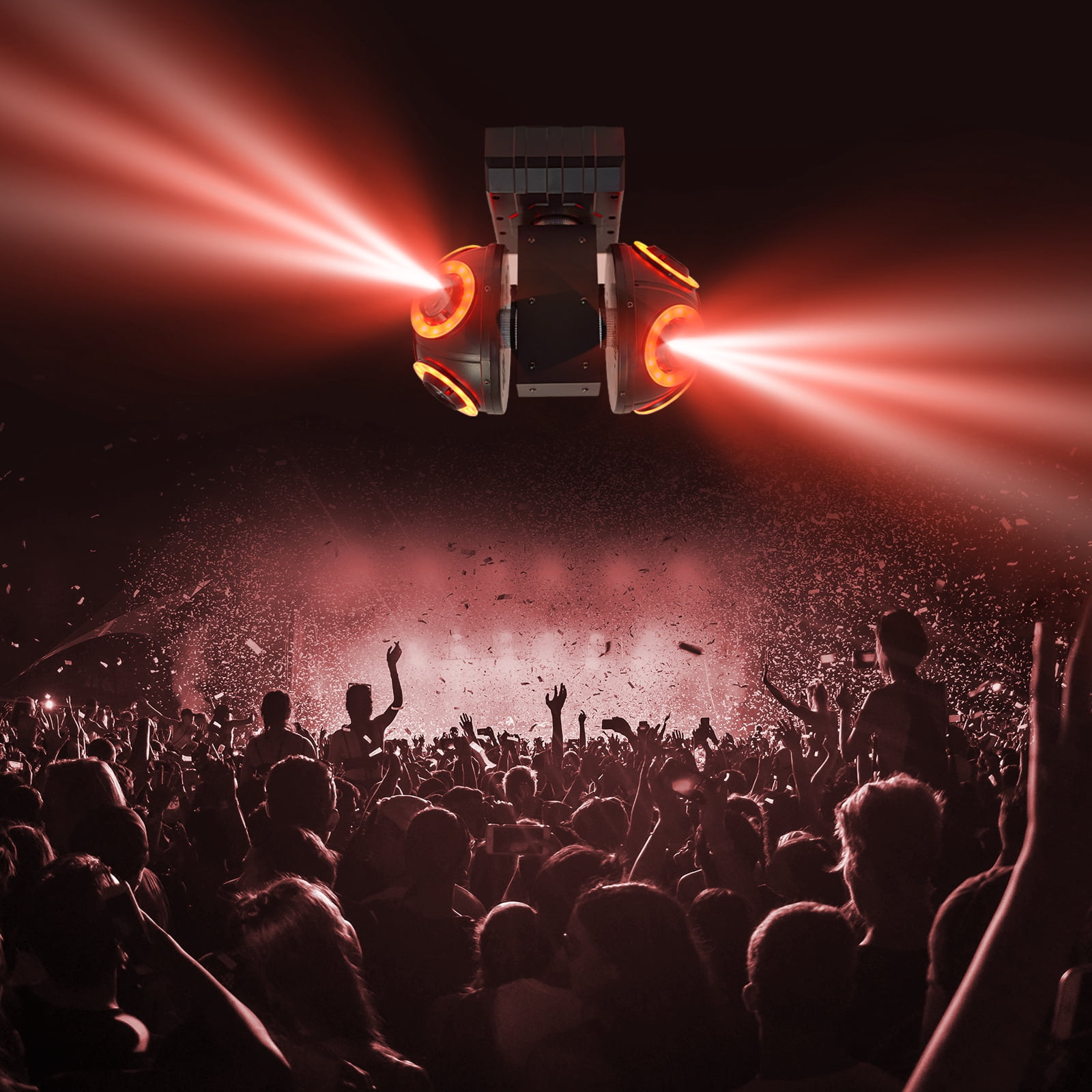 Wildnix High-Powered Stage Lights with DMX512, Voice Control, RGBW LED Beads, Laser Lights, 540° Horizontal Rotation, 360° Tilted Scanning for Stunning Visual Effects
