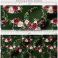 thumbnail image 2 of Soimoi Green Cotton Poplin Fabric Ranunculus & Penoy Floral Print Printed Fabric 1 Yard 42 Inch Wide, 2 of 7