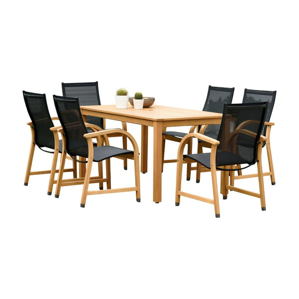 Ia Indiana 7 Piece Eucalyptus Wood And Mesh Patio Dining Set Com - Do You Need To Treat Teak Outdoor Furniture In Indianapolis
