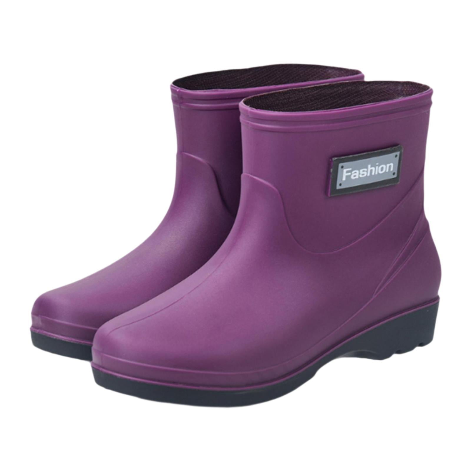 Yinanstore Rain Boots Garden Shoes Waterproof Portable Trendy