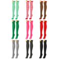 thumbnail image 4 of Milue Striped Thigh High Socks Elastic Over The Knee Knit Stockings for Daily, 4 of 21
