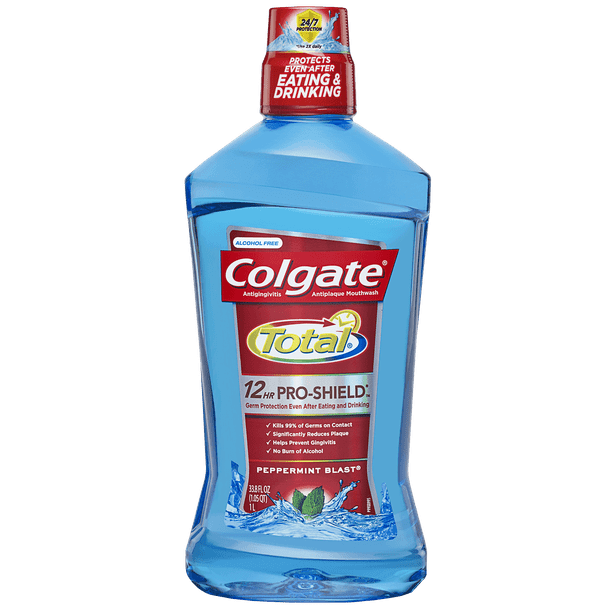 Colgate Total ProShield Alcohol Free Mouthwash, Peppermint 1L, 33.8