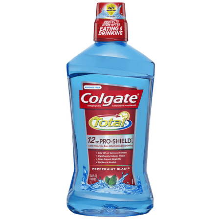 Colgate Total Pro-Shield Mouthwash, Peppermint - 1L, 33.8 fl (Best Mouthwash For Piercings)