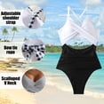 thumbnail image 4 of Traje de baño de una pieza para mujer con control abdominal, traje de baño entallado de cintura alta con tirantes ajustables, 4 of 5