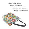 thumbnail image 3 of FORMRS Womens Canvas Tote Bag with Zipper Inner Pocket Shoulder Handbag, Floral Tomatoes, 3 of 7