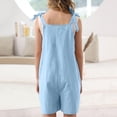 thumbnail image 4 of CCRFTGI Short Romper for Kids Girls Size 10-12 Summer Romper Adjustable Tie-Up Strap Girls Romper Girls Fashion Sleeveless Clothes for Teen Girls Light Blue 12-13 Years, 4 of 4
