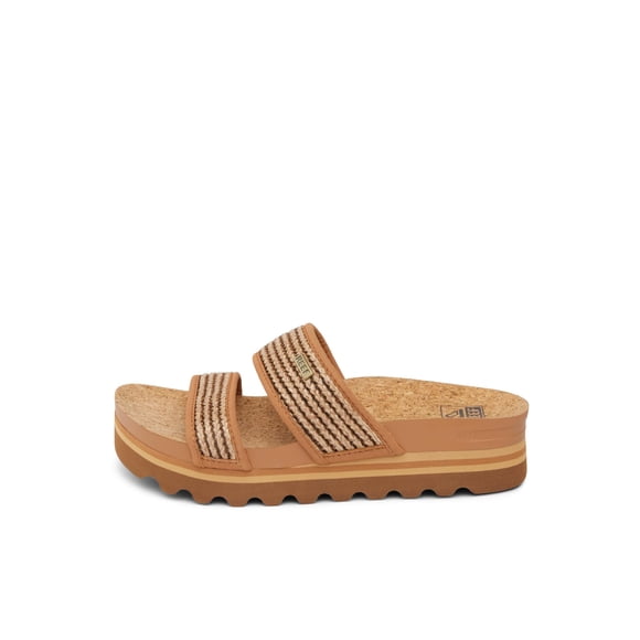 Sandalia REEF Cushion Vista Hi de rafia chocolate para mujer