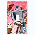 thumbnail image 2 of Metal Light Switch Wall Plate Outlet Cover (Coffee Espresso Mocha Bag Filter Maker Pink - Single Toggle), 2 of 2