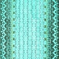 thumbnail image 1 of Ahgly Company Machine Washable Indoor Square Abstract Turquoise Blue Contemporary Area Rugs, 3' Square, 1 of 4