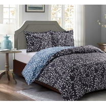 Harper Lane, Harper Lane Payson Reversible 3-Piece Duvet Set, Gray, Full/Queen, Gray, Floral