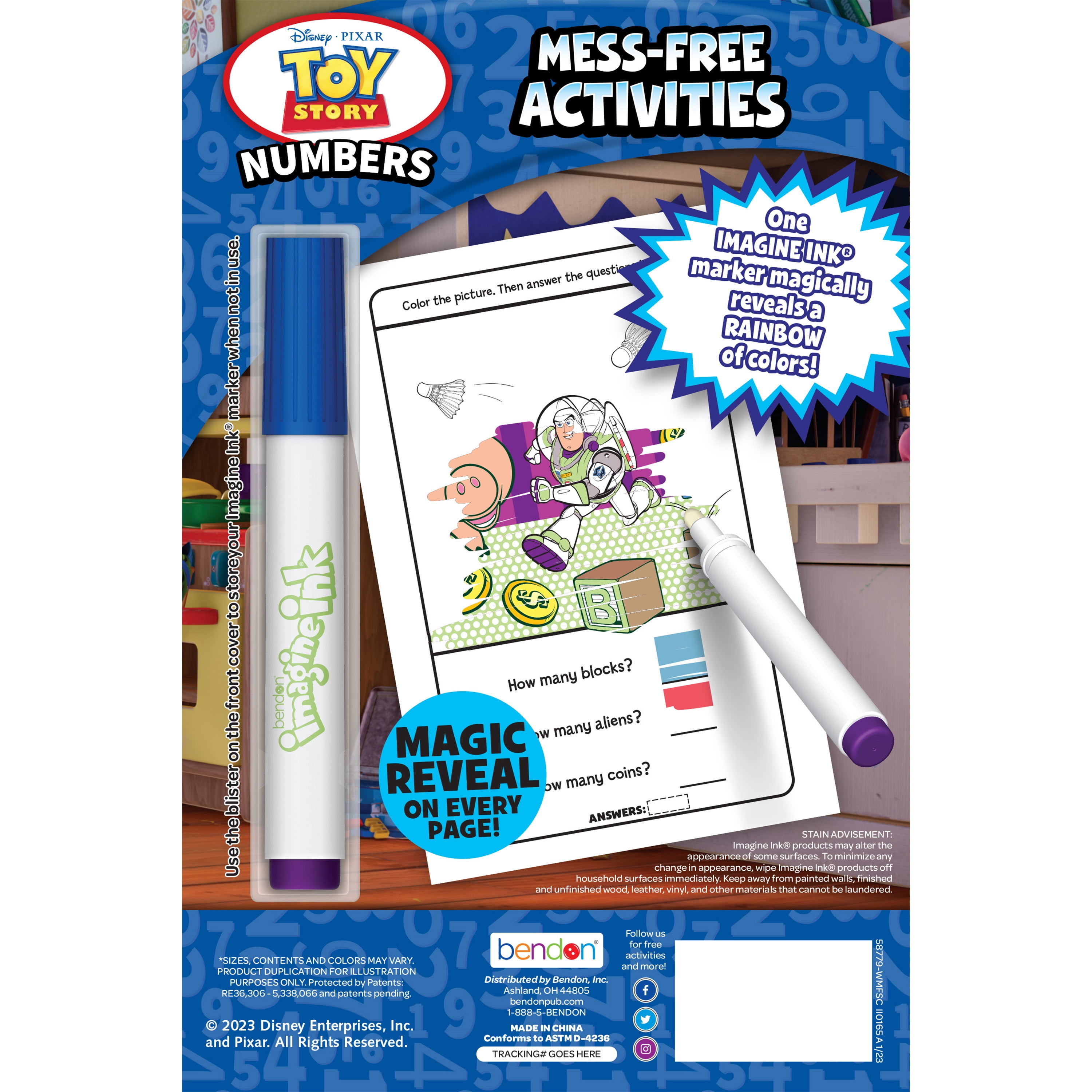 Toy Story 4 Imagine Ink Coloring Book with Mess-Free Magic Ink Markers -  Bendon