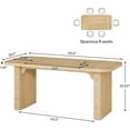 thumbnail image 2 of Tribesigns Modern Dining Table for 6 People, 63-Inch Kitchen Table with Double Robust Pedestal for Dining Room, Natural Wood, 2 of 7