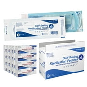 Dynarex Sterilization Pouches - Self-Sealing Autoclave Bags for Medical, Dental, Tattoo & Nail Care Tools - Blue-Tinted Transparent Cover, Dual Color Indicators, Size 3.5" x 9", 1 Case of 4000