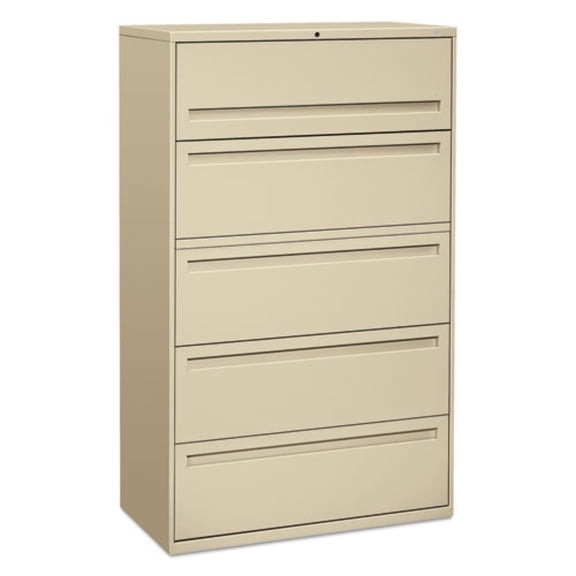 Brigade 700 Series 42 in. x 18 in. x 64.25 in. 4-File Drawers 1 File Shelf 1 Post Shelf Lateral File Cabinets - Putty