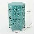 thumbnail image 4 of GDF Studio Wembaum Indoor 12 inch Sunburst Iron Side Table, Crackle Teal, 4 of 5