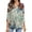 Khaki, variant on LEAVINGSUO Womens Tops Long Sleeve Fashion Woman V Neck Three Quarter 3/4Sleeve T Shirt Printing Blouse Tops Sweatshirt