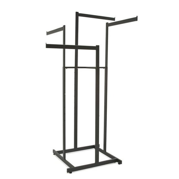 Econoco K80-MAB 4-Way Hi-Capacity with Straight Arms - Rectangular Tubing, Black - Matte