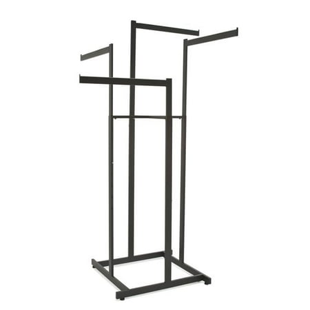 Econoco K80-MAB 4-Way Hi-Capacity with Straight Arms - Rectangular Tubing, Black - Matte