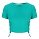 thumbnail image 5 of Tops de Trabajo de las Mujeres, Nueva Camiseta Casual de Cuello Redondo de Manga Corta con Cordón de Color Sólido para Diario Y Viajes, 5 of 8