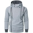 thumbnail image 1 of LOVZFMLL Jackets for Men Man Fashion Leisure Solid Color Side Pull Hooded Pocket Cardigan Long Sleeves, 1 of 4