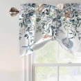 thumbnail image 3 of Green Teal Eucalyptus Tie Up Valance Curtains for Windows, Kitchen Curtains Window Shades, Coastal Summer Starfish Light Filtering Roman Curtain Valances for Bedroom/Bathroom/Cafe 54"x18", 3 of 9
