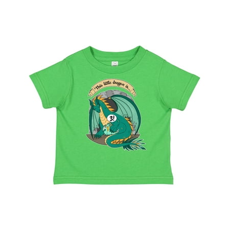 

Inktastic Third Birthday This Little Dragon is 3 Gift Toddler Boy or Toddler Girl T-Shirt