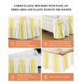 thumbnail image 6 of Lemon Yellow White Gradient Ruffle Bed Skirt Queen Size Simple Pattern Adjustable Elastic Dust Bed Skirts Wrap Around Bedskirt Wrinkle Free Easy Fit with 18 Inch Drop, 6 of 8