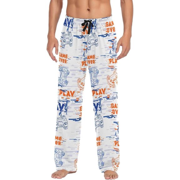 GZHJMY Gamepad Pajama Pants for Men, Lounge Pants Lightweight Men Pajama Bottoms with Drawstring Pockets, Christmas New Year Birthday Gifts, Medium