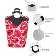 thumbnail image 4 of DouZhe 50L Rectangular Laundry Basket, Red Pink Lips Prints Waterproof Foldable Laundry Hamper with Aluminum Handles, 4 of 6