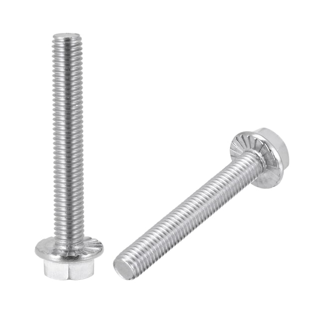 Tornillos de brida hexagonal M8x60mm Acero inoxidable 304 Pulido Paquete de 10