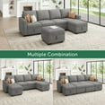 thumbnail image 6 of HONBAY 101.4" Convertible U-Shaped Modular Sleeper Sofa with Pull-Out Sofa Bed and Storage for Living Room Sets, Grey, 6 of 7