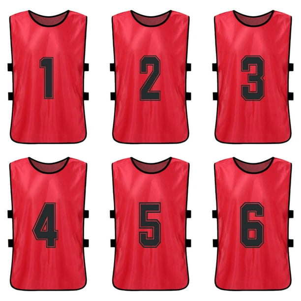 Chaleco 6PCS Kid's Football Pinnies Jerseys de fútbol de secado rápido Deportes juveniles Scrimmage Tomshoo Chaleco