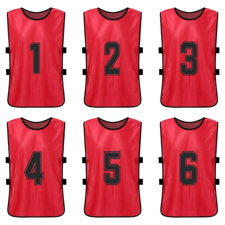 6PCS Kid s Football Pinnies Quick Drying Soccer Jerseys Youth Sports Scrimmage Basketball Team Training Numbered Bibs Practice Sports Vest