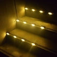 thumbnail image 3 of Luces solares para cubierta, paquete de 5 luces solares para escalones, luces solares LED impermeables para escaleras, escalones, cercas y patios al aire libre (blanco cálido), 3 of 5