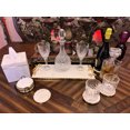 thumbnail image 5 of Natural White MARBLE COASTER SET OF 4 WITH GOLD FOIL WITH METAL HOLDER, 5 of 6