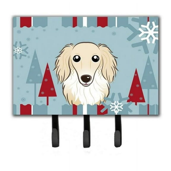 Carolines Treasures BB1708TH68 Winter Holiday Longhair Creme Dachshund Leash & Key Holder