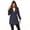 Dark blue, variant on Womens Raincoat Lightweight Hooded Long Raincoat Outdoor Breathable Rain Jackets w/6 color S-2XL