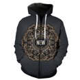 thumbnail image 1 of Sudadera con capucha y cremallera para hombre, estilo europeo y americano, informal, con estampado 3D, estilo Harajuku, unisex, de gran tamaño, 1 of 6