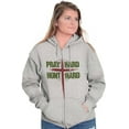 thumbnail image 4 of Pray Hard Hunt Deer Christian Hunter Unisex Fleece Graphic Zip Up Hoodie Brisco Brands 3X, 4 of 5