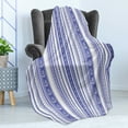 thumbnail image 4 of Striped Soft Flannel Fleece Throw Blanket, Nautical Anchors and Tape Motifs Sea Life Contrast Strips Maritime Artwork, Cozy Plush for Indoor and Outdoor Use, 50" x 70", Lilac Purple, by Ambesonne, 4 of 5